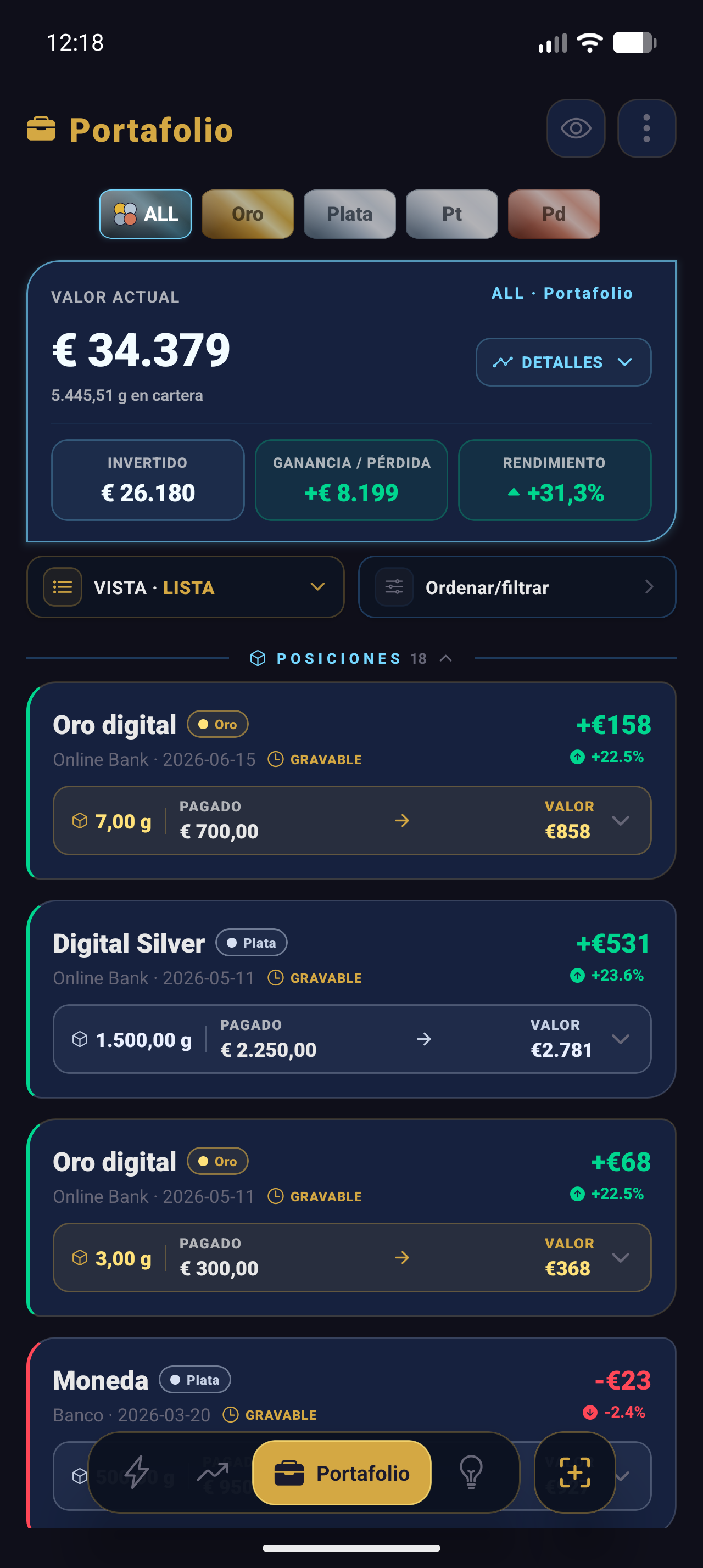 Portfolio Screen