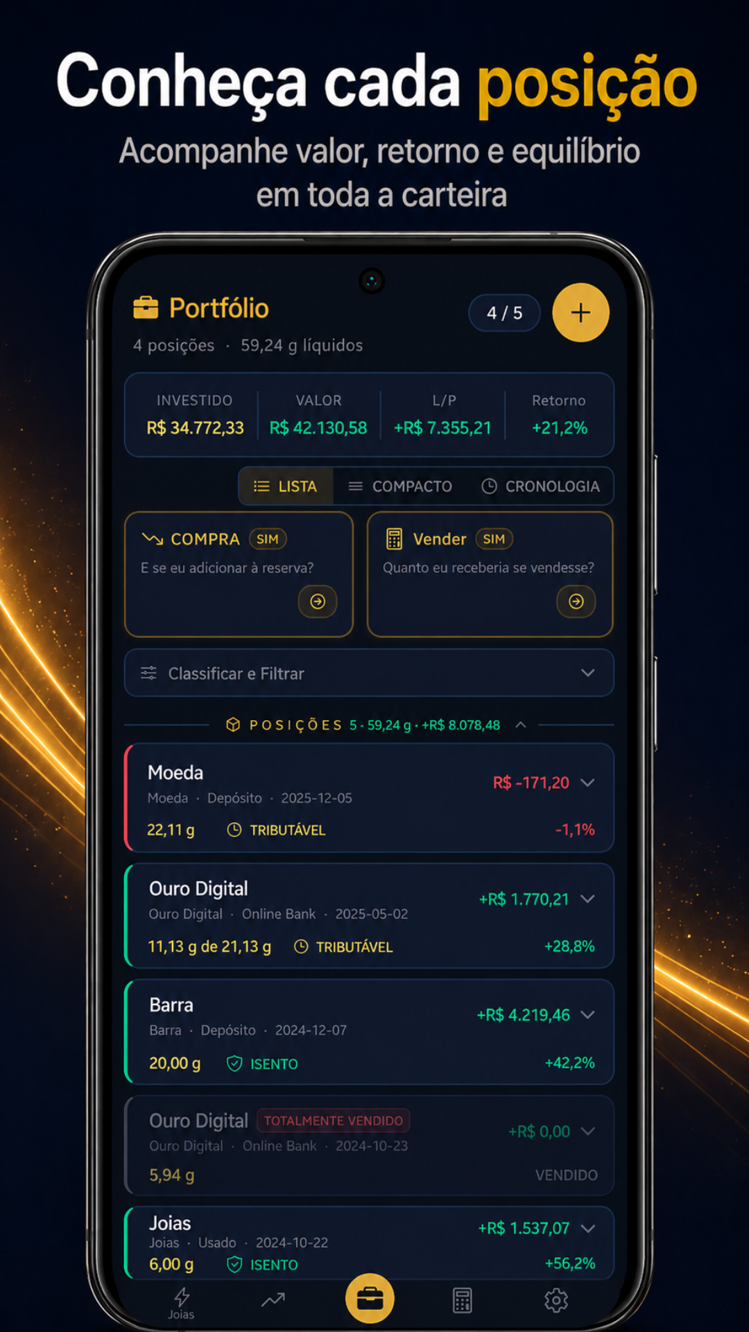 Portfolio holdings screen
