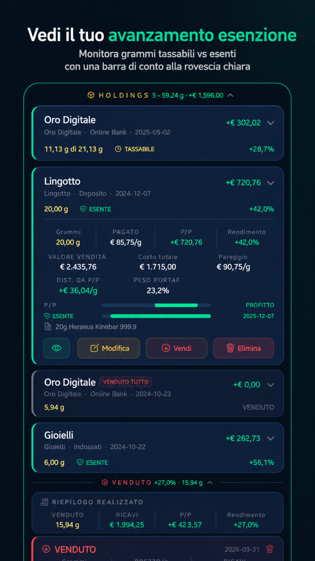 Tax-free progress screen