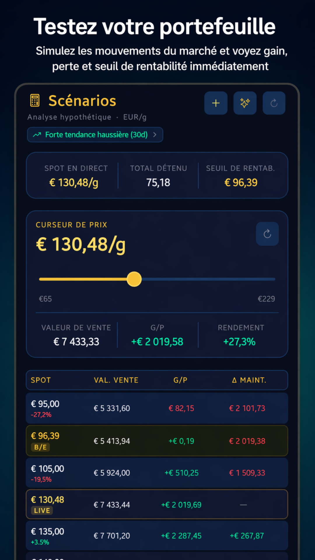 Scenario stress test